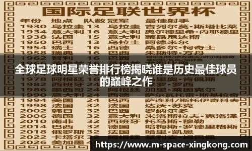 全球足球明星荣誉排行榜揭晓谁是历史最佳球员的巅峰之作